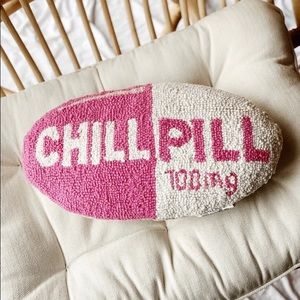 Handcrafted Take a Chill Pill Pillow - Pink